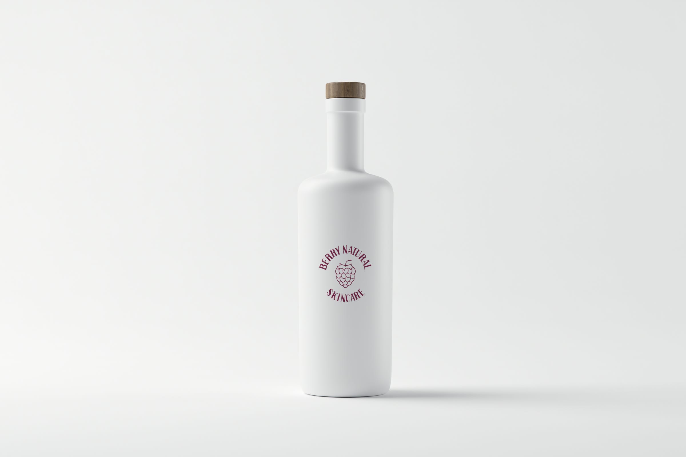 Berry Natural Skincare - White Bottle Mock Up Design