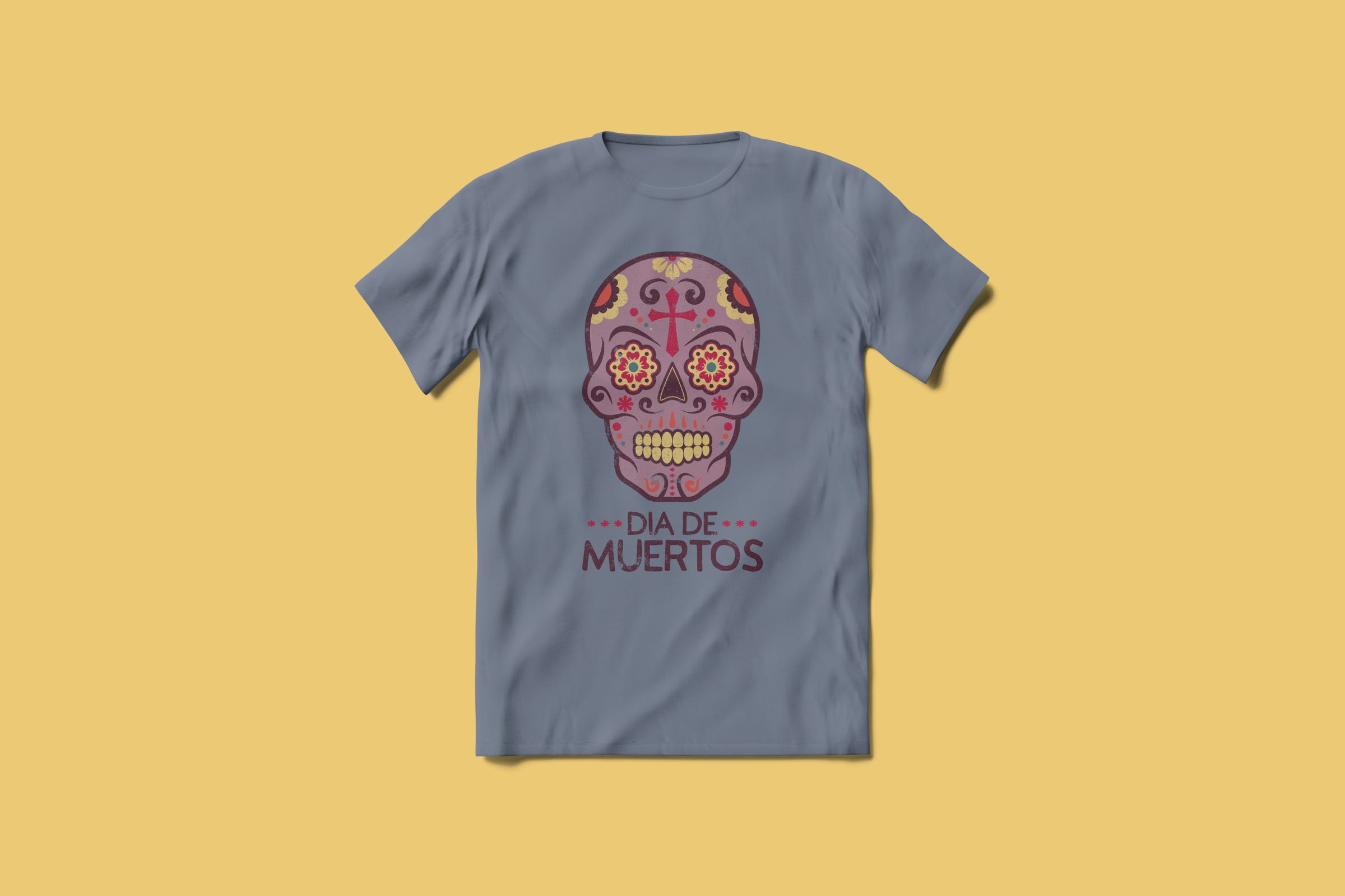 Dia De Muertos - Mexican Skull Tee Design Mock Up
