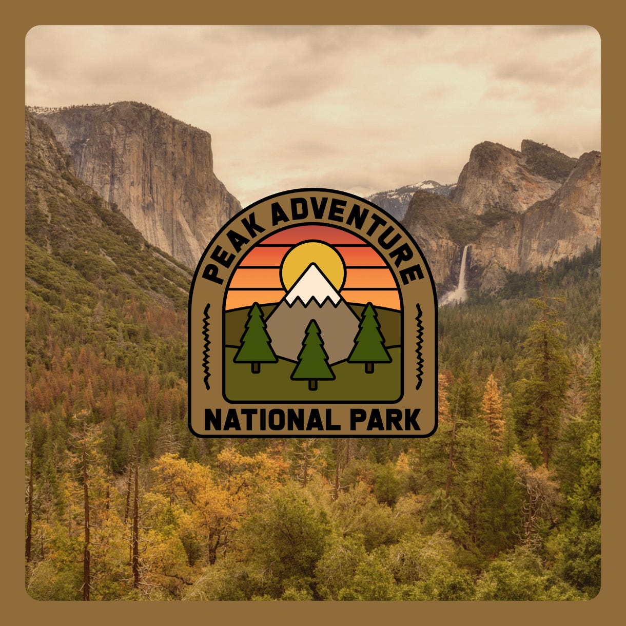 Peak Adventure - National Park Logo Design with Background