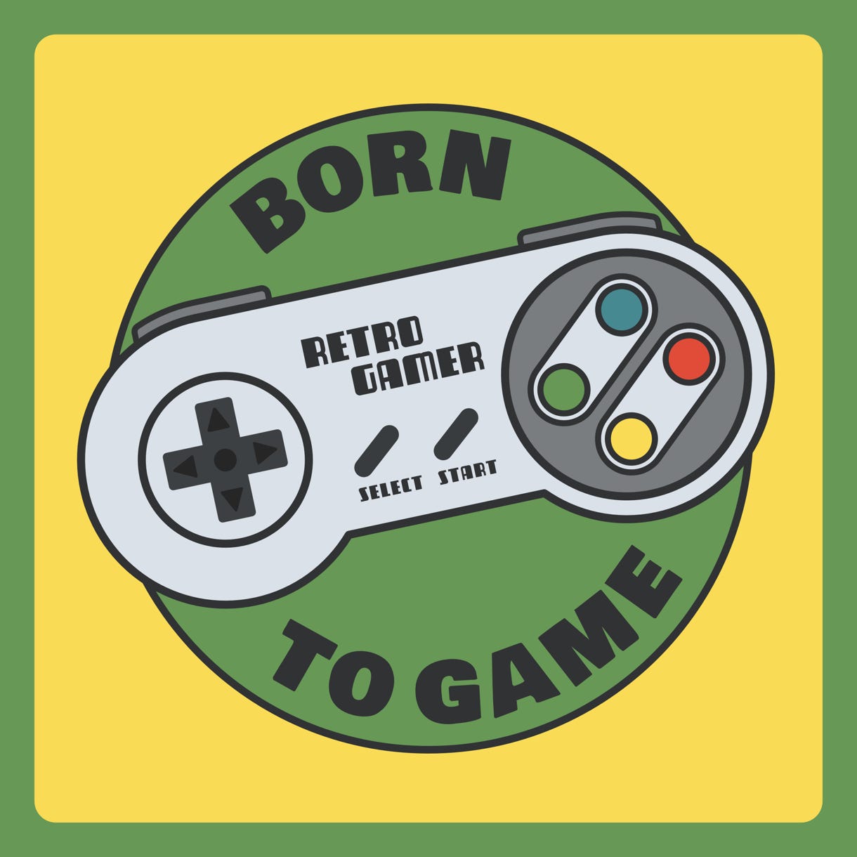 Retro Gamer - Born to Game Logo Design