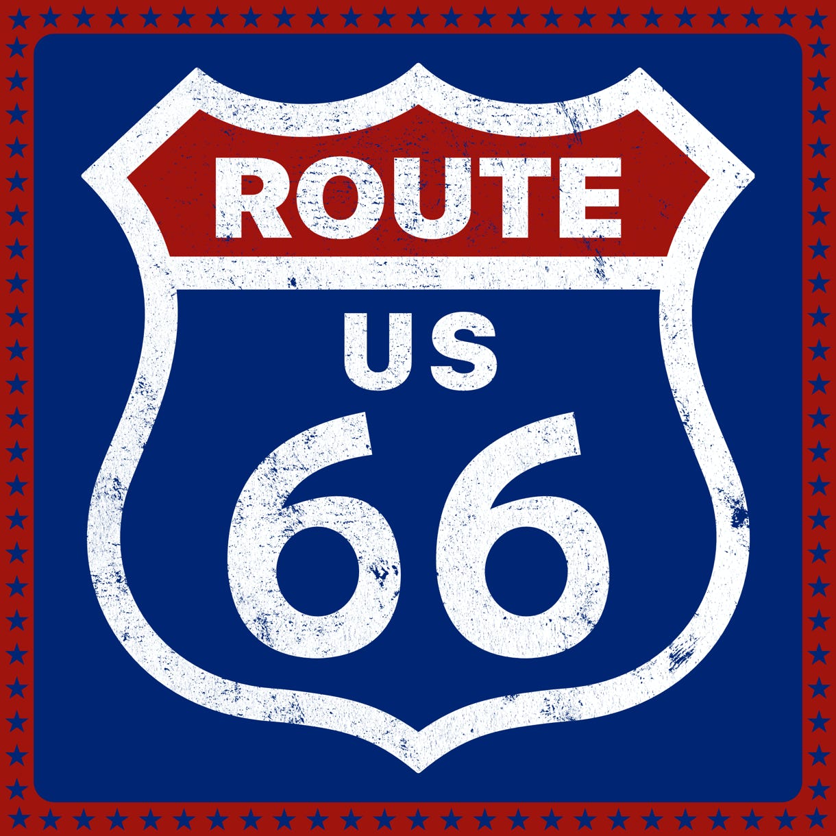 Route 66 - Born to be Wild Grunge Logo Design